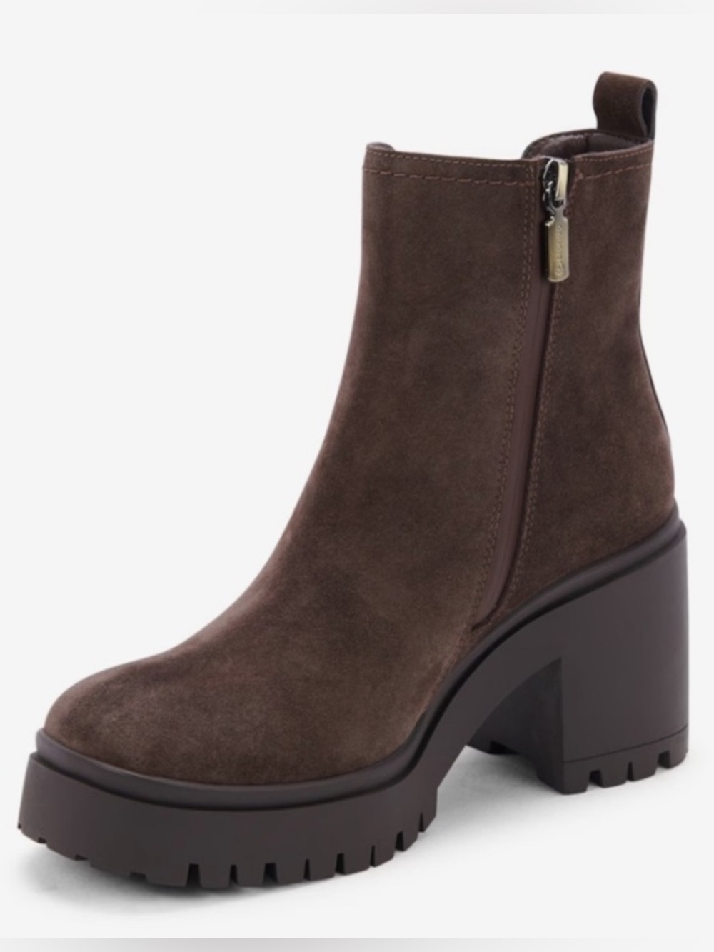 Blondo Raquel brown suede waterproof lug sole boots size 7.5